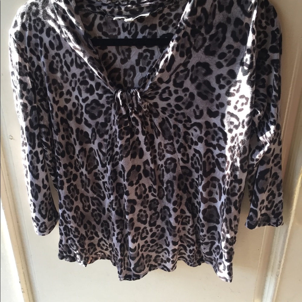 Leopard print cotton blouse